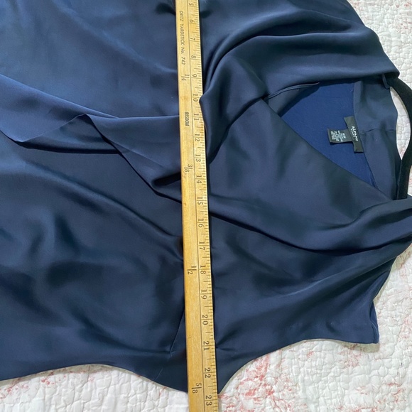 Alfani Navy Blue Top, Satin and Jersey, 16W - Picture 4 of 7